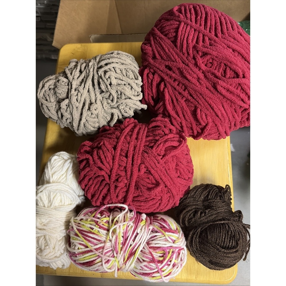 Lot of Yarn Different Colors And Brands Over 1 Pound